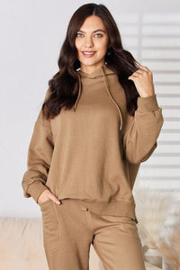 RISEN Drawstring Drop Shoulder Long Sleeve Hoodie - Happily Ever Atchison Shop Co.