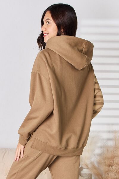 RISEN Drawstring Drop Shoulder Long Sleeve Hoodie - Happily Ever Atchison Shop Co.