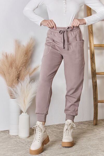 RISEN Drawstring Pocketed Joggers - Happily Ever Atchison Shop Co.