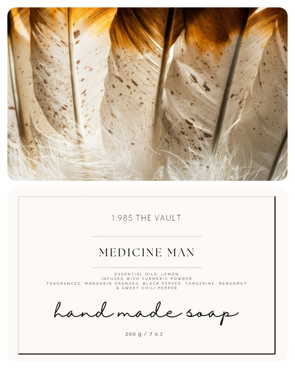 Medicine Man Hand Made Soap w/Lufa & Wooden Dish - 1985 the VAULT Boutique