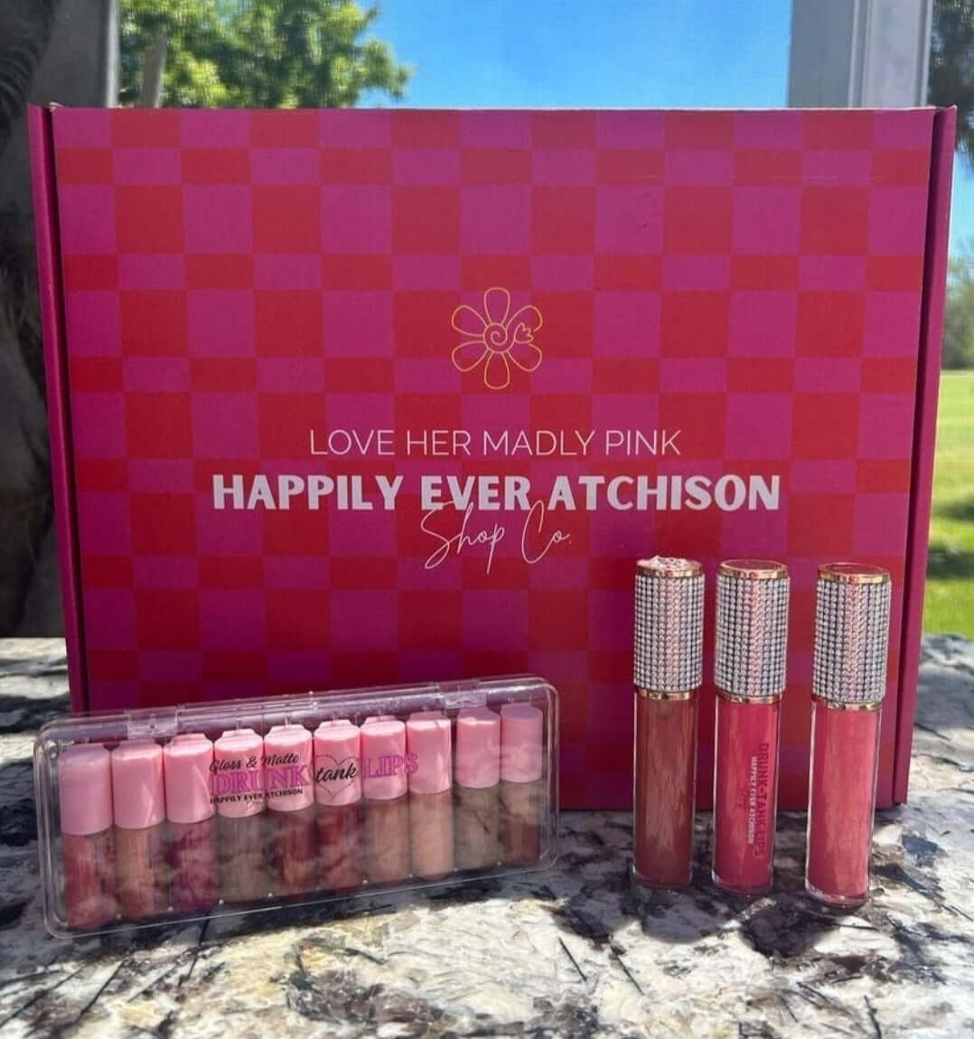 Rhinestone Drunk-Tank Lipgloss 3-Piece Set