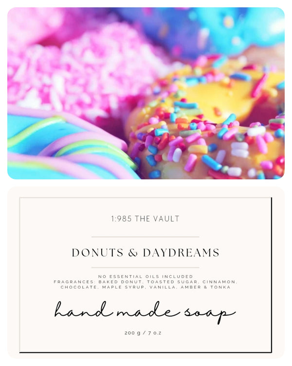 Donuts & Daydreams Hand Made Soap w/Lufa & Wooden Dish - 1985 the VAULT Boutique