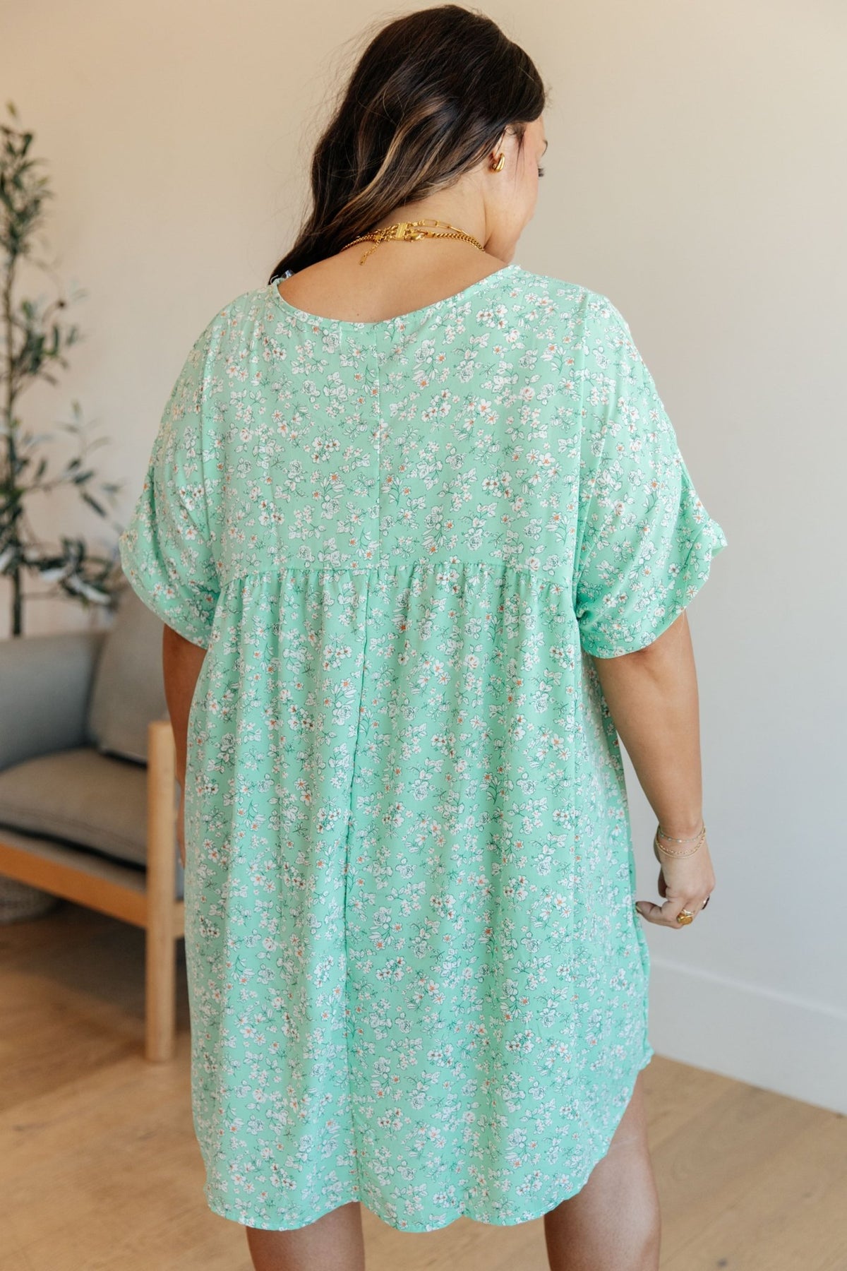 Rodeo Lights Dolman Sleeve Dress in Mint Floral - Happily Ever Atchison Shop Co.