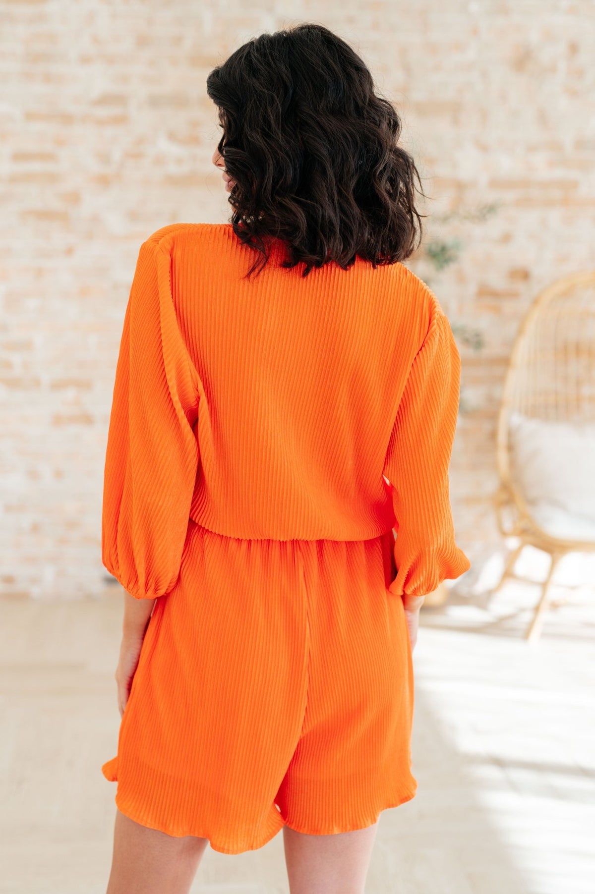 Roll With me Romper in Tangerine - Happily Ever Atchison Shop Co.