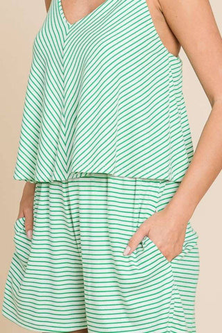 Culture Code Full Size Double Flare Striped Romper - 1985 the VAULT Boutique