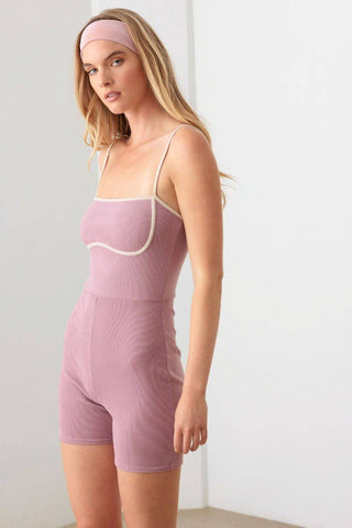 Le Lis Contrast Trim Ribbed Knit Bodycon Romper - 1985 the VAULT Boutique