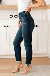 Rowena High Rise Pull On Double Cuff Slim Jeans - Happily Ever Atchison Shop Co.