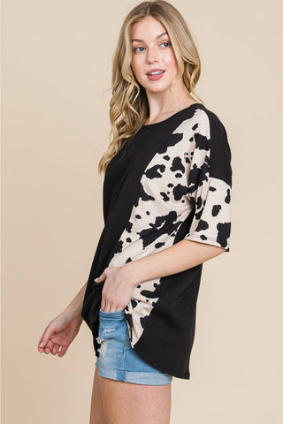 BOMBOM Rodeo Love Ribbed Animal Contrast Tee - 1985 the VAULT Boutique