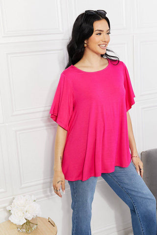 Yelete Full Size More Than Words Flutter Sleeve Top - 1985 the VAULT Boutique