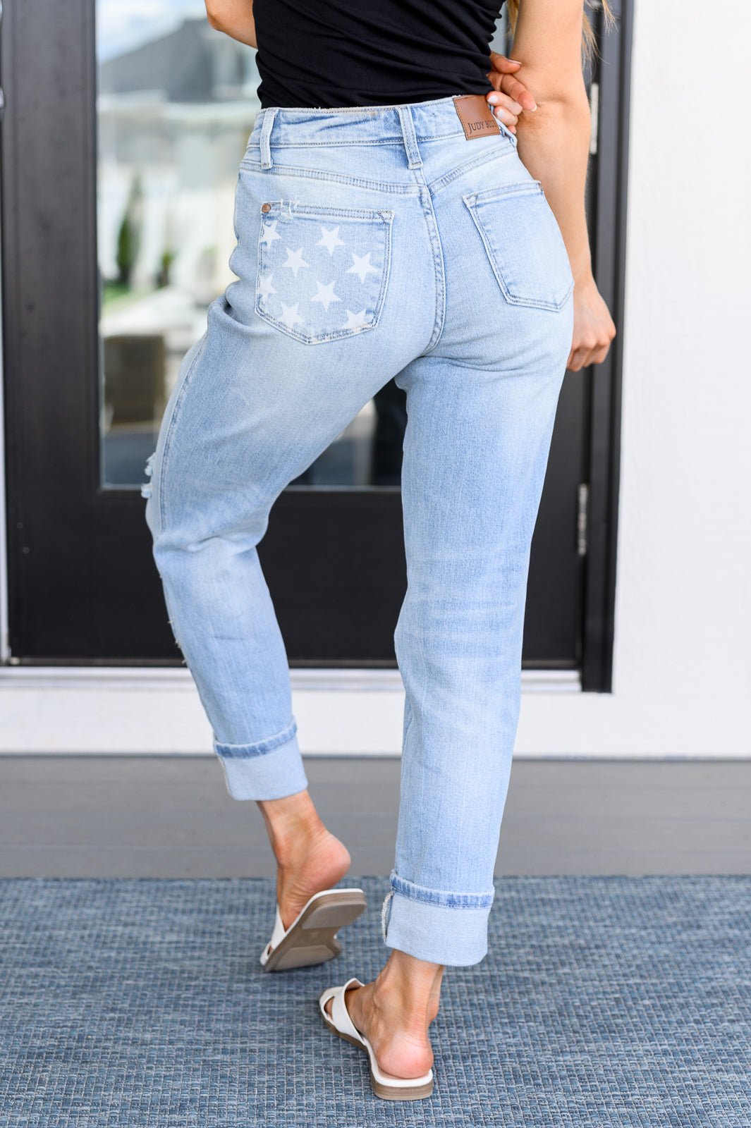 Sam Mid Rise Star Pocket Boyfriend Jeans - Happily Ever Atchison Shop Co.