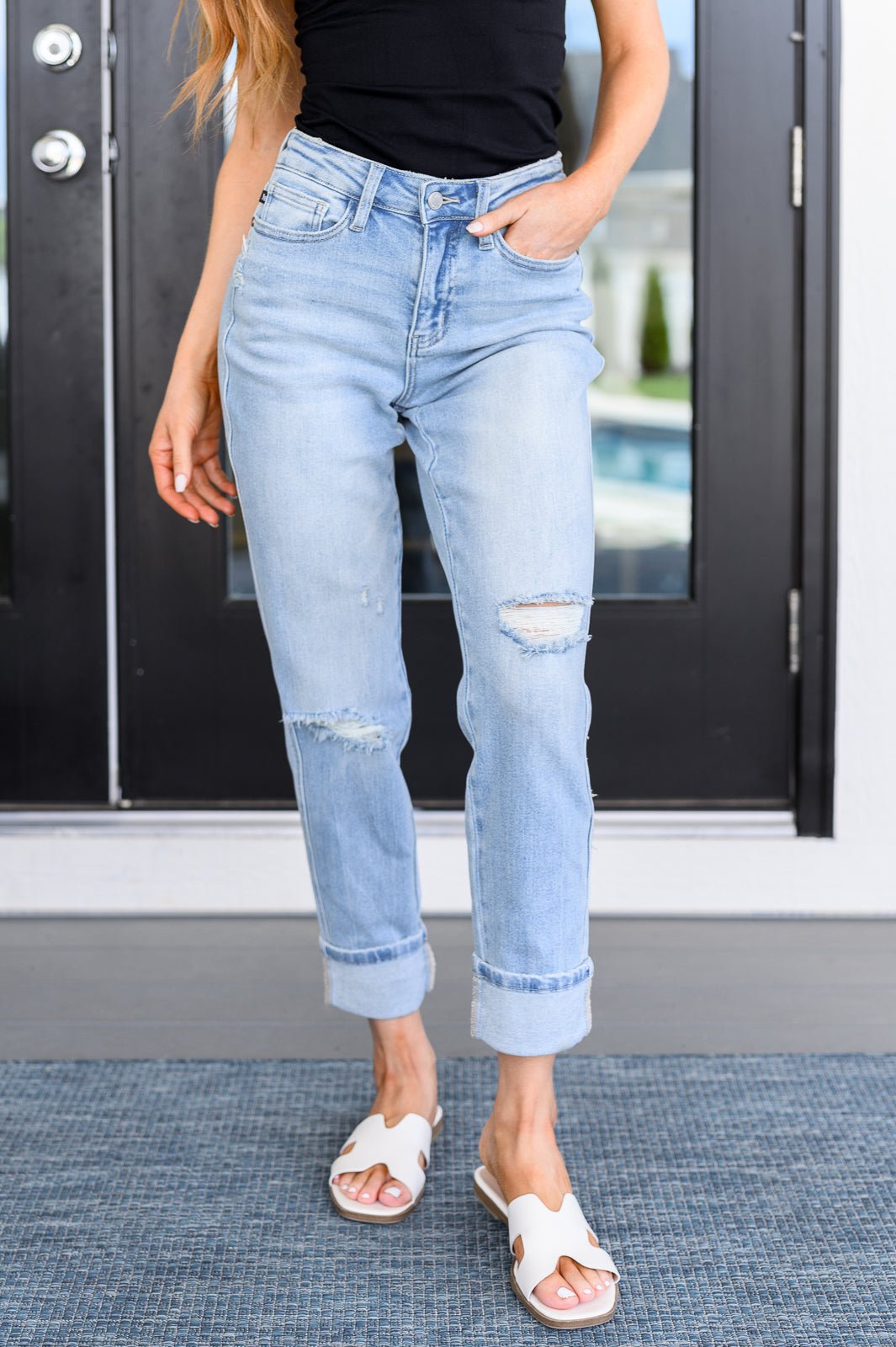 Sam Mid Rise Star Pocket Boyfriend Jeans - Happily Ever Atchison Shop Co.