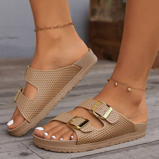 Double Buckle Open Toe Sandals - 1985 the VAULT Boutique