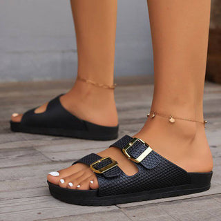 Double Buckle Open Toe Sandals - 1985 the VAULT Boutique