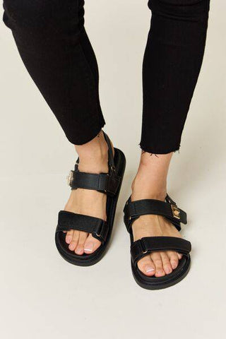 WILD DIVA Velcro Double Strap Slingback Sandals - 1985 the VAULT Boutique