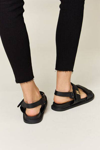 WILD DIVA Velcro Double Strap Slingback Sandals - 1985 the VAULT Boutique