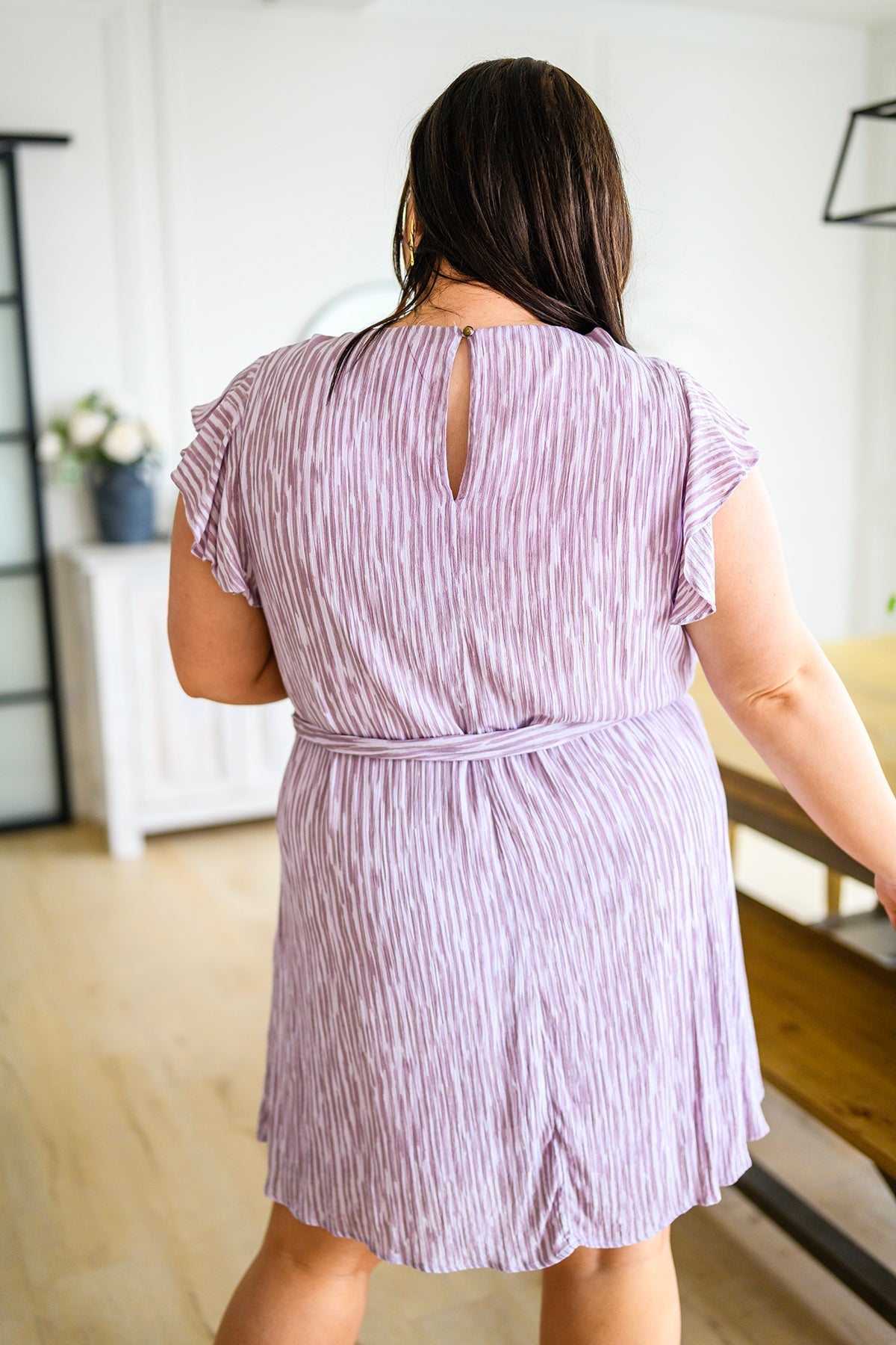 Sandra Striped Flutter Sleeve Dress - Happily Ever Atchison Shop Co.