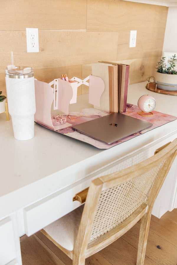 Say No More Luxury desk pad in Pink Marble - Happily Ever Atchison Shop Co.