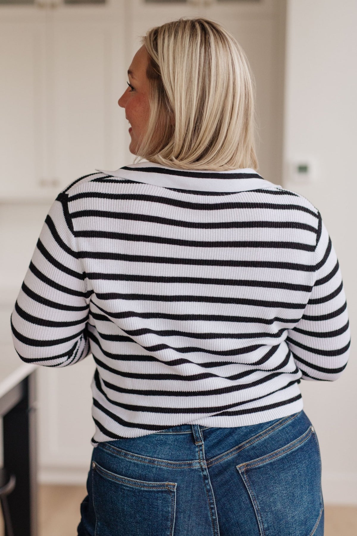 Self Improvement V - Neck Striped Sweater - Happily Ever Atchison Shop Co.