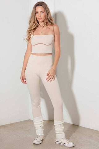 Le Lis Ribbed Crop Cami and High Waist Brushed Leggings Set - 1985 the VAULT Boutique