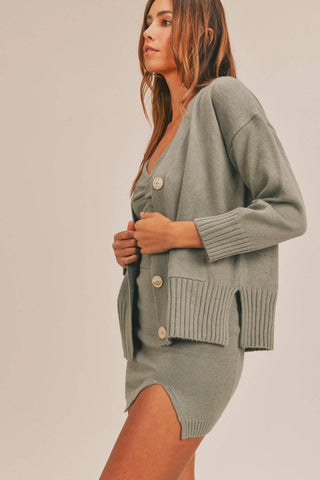 MABLE 3 Pieces Sweater Set with Crop Cami, Mini Skirt, Cardigan - 1985 the VAULT Boutique