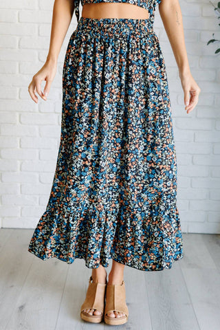 Flutter of Florals V-Neck Crop and Skirt Set - 1985 the VAULT Boutique