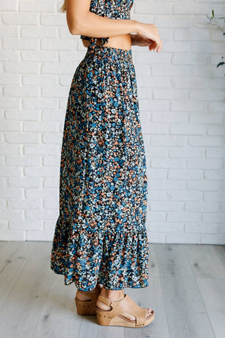 Flutter of Florals V-Neck Crop and Skirt Set - 1985 the VAULT Boutique