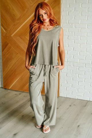 Taking It Easy Tank and Pants Set in Palm Forest - 1985 the VAULT Boutique