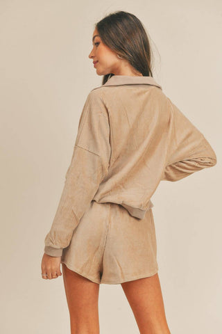 MABLE Corduroy Half Zip Top and Shorts Set - 1985 the VAULT Boutique