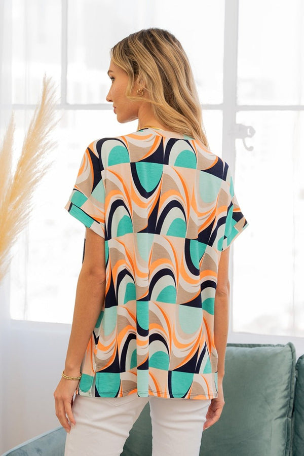 Sew In Love Wrinkle - Free Geometric Short Sleeve Shirt - Happily Ever Atchison Shop Co.