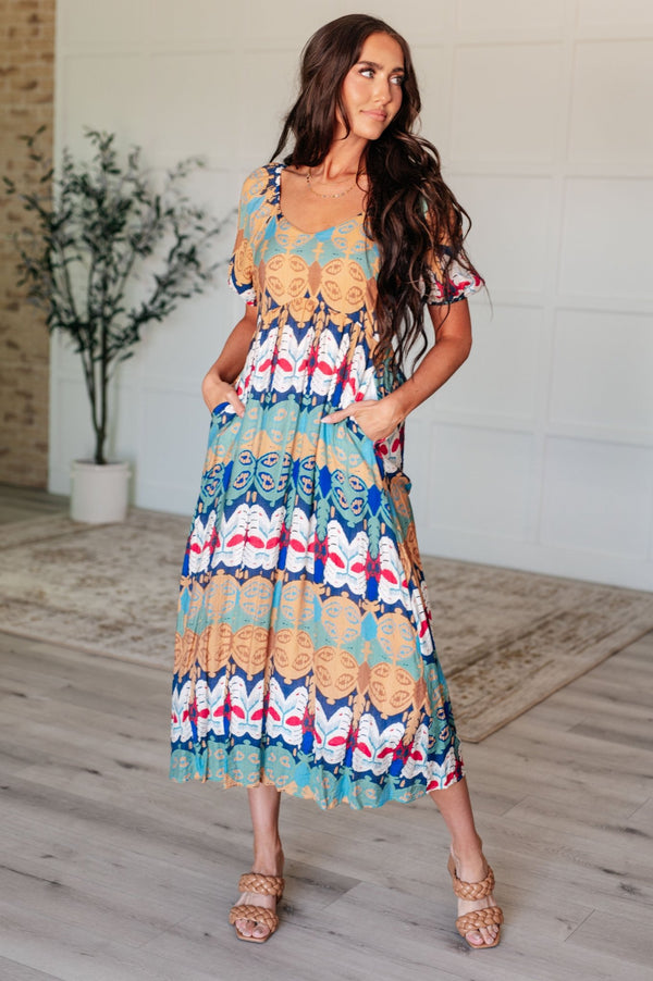 Shaping Reality V - Neck Balloon Sleeve Dress - Happily Ever Atchison Shop Co.