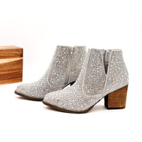 Shine Star Rhinestone Bootie in Silver - 1985 the VAULT Boutique