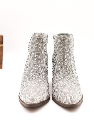 Shine Star Rhinestone Bootie in Silver - 1985 the VAULT Boutique