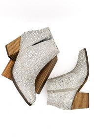 Shine Star Rhinestone Bootie in Silver - 1985 the VAULT Boutique