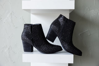 Shine Star Rhinestone Bootie in Black - 1985 the VAULT Boutique