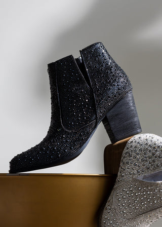 Shine Star Rhinestone Bootie in Black - 1985 the VAULT Boutique