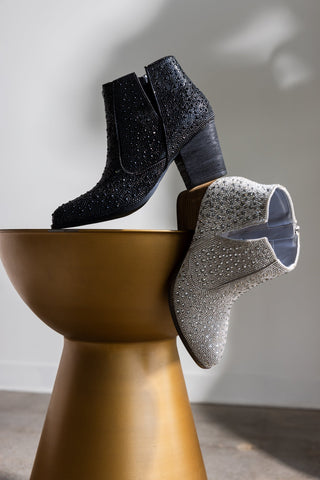 Shine Star Rhinestone Bootie in Black - 1985 the VAULT Boutique