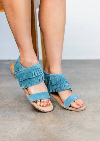 Fringe Star Sandal in Teal - 1985 the VAULT Boutique