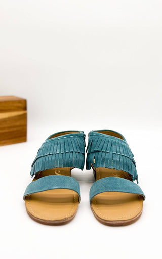 Fringe Star Sandal in Teal - 1985 the VAULT Boutique