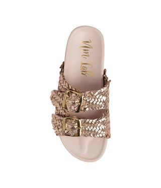 Intertwine Dual Woven Strap Slide in Champagne - 1985 the VAULT Boutique