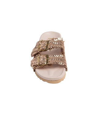 Intertwine Dual Woven Strap Slide in Champagne - 1985 the VAULT Boutique