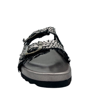 Intertwine Dual Woven Strap Slide in Pewter - 1985 the VAULT Boutique