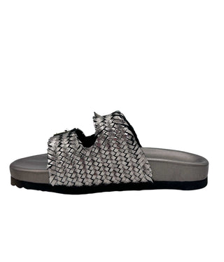 Intertwine Dual Woven Strap Slide in Pewter - 1985 the VAULT Boutique