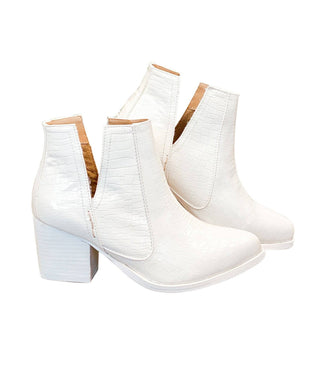 Tarim Bootie in White Croc - 1985 the VAULT Boutique