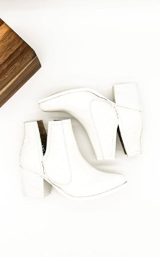 Tarim Bootie in White Croc - 1985 the VAULT Boutique