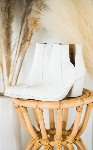 Tarim Bootie in White Croc - 1985 the VAULT Boutique