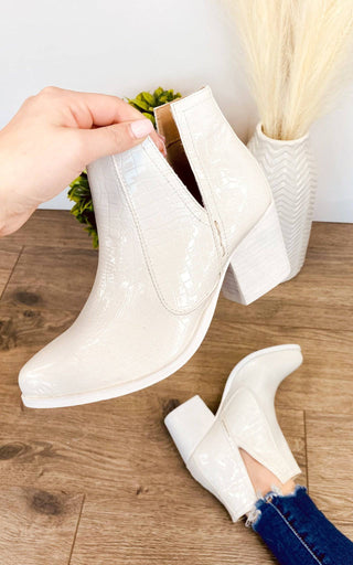 Tarim Bootie in White Croc - 1985 the VAULT Boutique