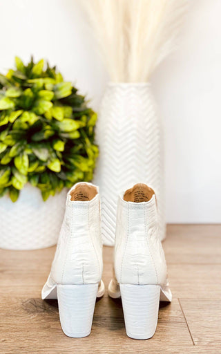 Tarim Bootie in White Croc - 1985 the VAULT Boutique