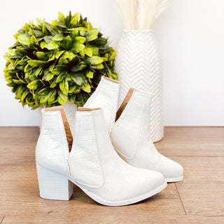 Tarim Bootie in White Croc - 1985 the VAULT Boutique