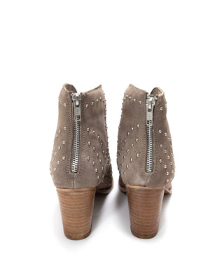 Twilight Studded Heeled Ankle Boot in Taupe - 1985 the VAULT Boutique