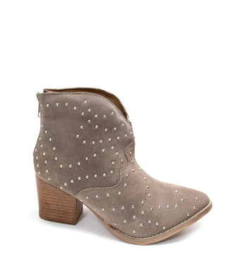 Twilight Studded Heeled Ankle Boot in Taupe - 1985 the VAULT Boutique